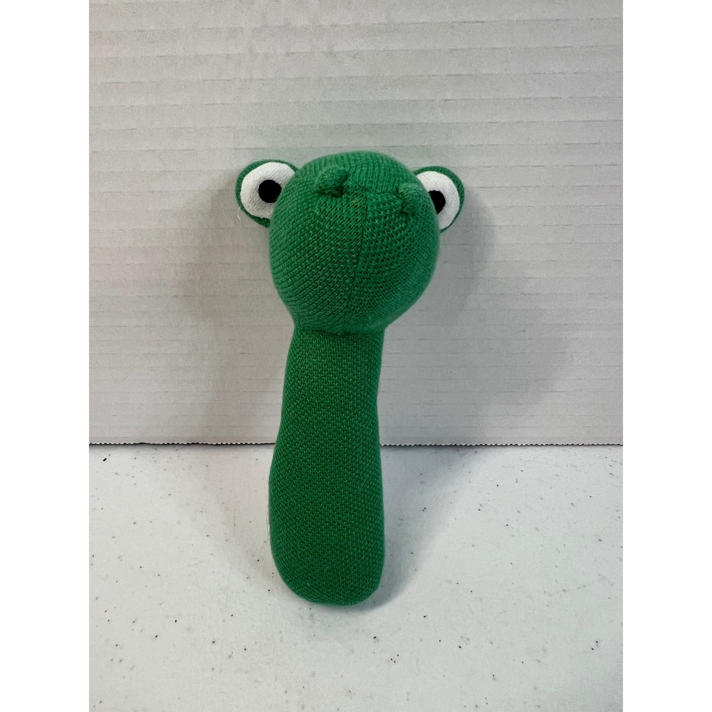 Lacoste Green Knit Crocodile Baby Rattle Plush Toy F70661 Mascot